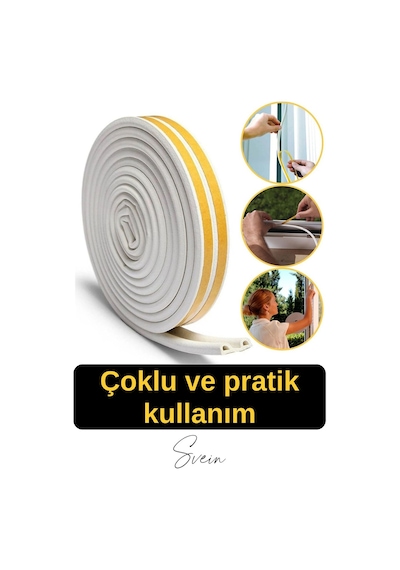 Pvc Doğrama Pencere Fitili İzolasyon Bandı Kendinden Yapışkanlı Beyaz Kauçuk Yalıtım Bant 2x10 20 Mt