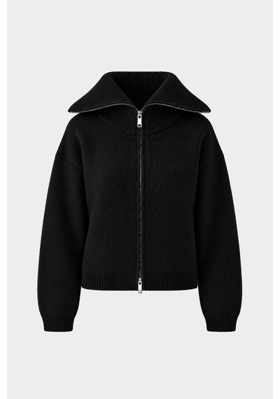 Suud Collection Siyah Aspen Fermuarlı Triko Hırka