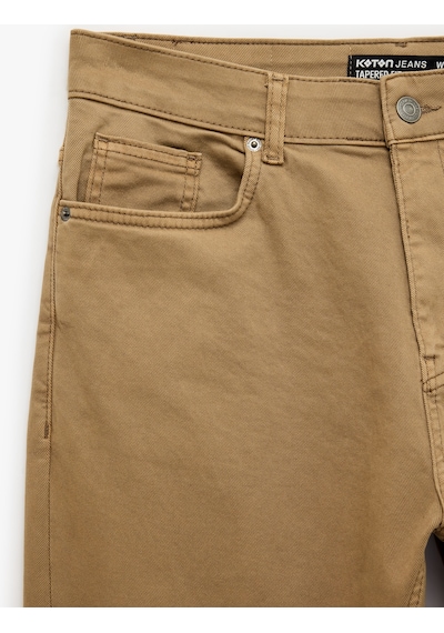 Koton Normal Bel Cepli Pamuklu Tapered Fit Jean Pantolon - Joe Jean Kahverengi 6sam40418nd Kahve Koton Normal Bel Cepli Pamuklu Tapered Fit Jean Pantolon - Joe Jean Kahverengi 6sam40418nd Kahve