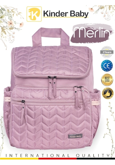 Kinder Baby Merlin Anne Bebek Bakım Çantası Gül Kurusu Pembe