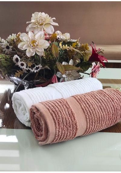 2.li Set Çeyizlik Premium Süper Soft Lüx Cotton 45x70cm. El Ve Yüz Havlusu %100 Pamuk Renkli