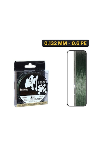 Gosen W-8 Casting Pe 8 Kat Örgü Misina Pe 2,5 / 0,265 Mm 0.132 Mm - 0.6 Pe