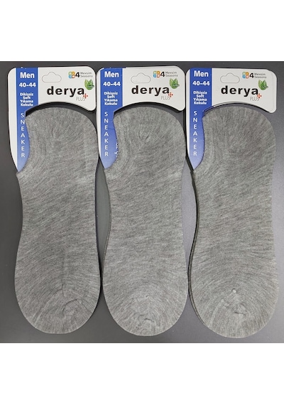 Derya Erkek Bambu Sneaker Çorap 12 Adet Grı