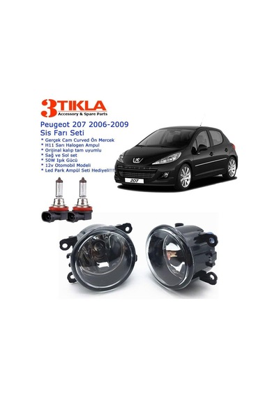 Peugeot 207 2006-2009 Sis Farı Set Oem: 8200074008