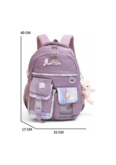 Relaxion 2174-1450 İthal Kore Tarzı Unisex Çocuk İlkokul Sırt Çantası Mor