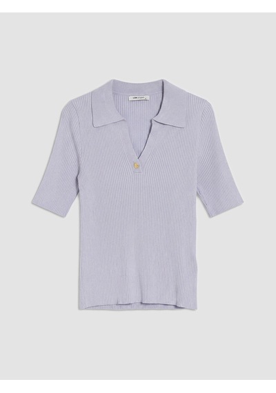 Lcw Studıo Mavi Polo Yaka Kadın Triko Kazak