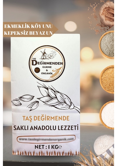 Ekmeklik Köy Unu - Kepeksiz Beyaz Un - 1 Kilo