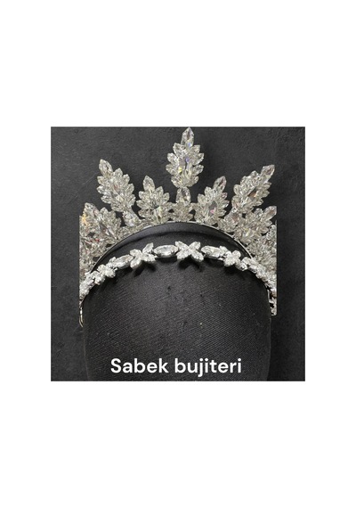 Crystal Bloom- Gelin Tacı Nişan Tacı Kına Tacı Kristal Taç Işıltılı Taç Zarif Taç After Party Taç Beyaz - 788252626 Beyaz
