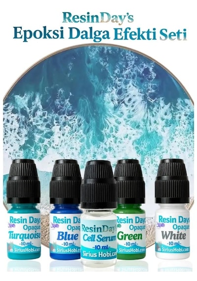 Epoksi Reçine İçin Dalga Hücre Efekti Boya Pigment Seti -resin Day S Cell Serum 5x10ml