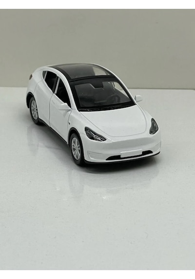 Tesla Model Y Koleksiyonluk Metal Sesli Işıklı Diest Car Oyuncak Model Araba 12 Cm - Beyaz