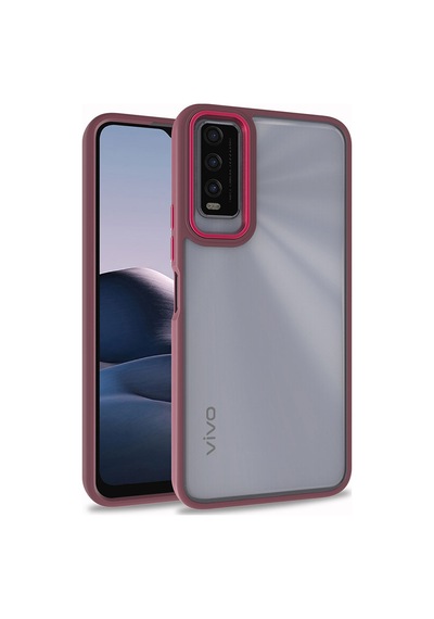 Zore Vivo Y20s Kılıf Ogaa Flora Kapak - Kırmızı