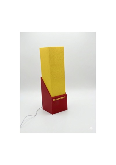 Taraftar Temalı Kişiye Özel 3d Led Gece Lambası - Dekoratif Masa Lambası 34 Cm Galatasaray
