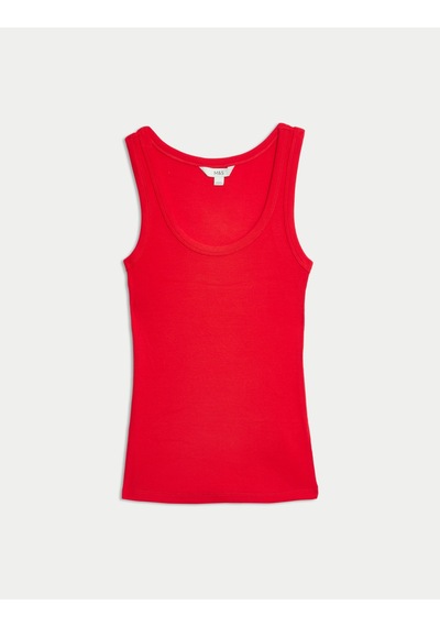 Marks & Spencer Pamuk Karışımlı Ribana Slim Fit Atlet Kırmızı