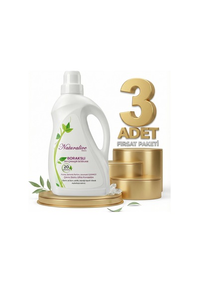 Naturalive Borakslı Sıvı Çamaşır Detarjanı 3x1000 Ml 1 L