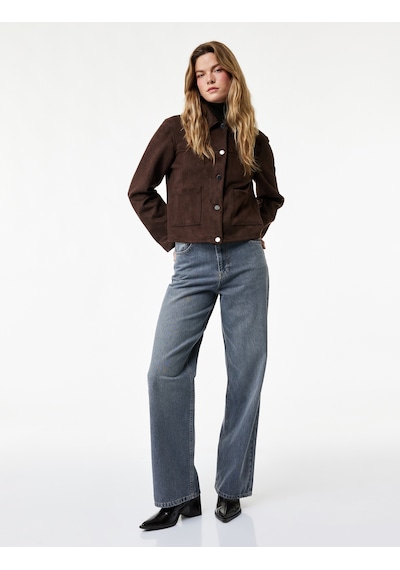 Koton Rahat Kalıp Düz Paça Pamuklu Baggy Denim Pantolon - Baggy Jeans Gri 7wal40028md