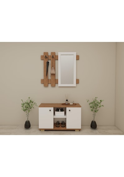 Sarissa Ayakkanbı Dolabı/askılık/antre Dolap-m.k.-byz Kahverengi