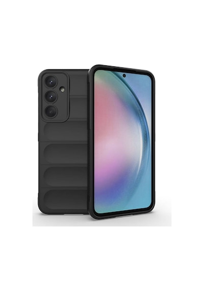 Galaxy Uyumlu A55 Kılıf Esnek Tpu Oyuklu Arka Yüzey Tasarımlı Zore Etnik Silikon Kapak Siyah