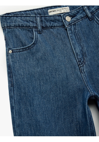Koton Pamuklu Rahat Kesim Denim Pantolon Orta İndigo 6wkb40002td Indigo