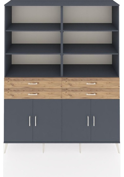 Hyperion Gardrop 8 Raflı 4 Çekmeceli 4 Kapaklı 176x44x221 Antrasit-antrasit/çam Antrasit/çam Hyperion Gardrop 8 Raflı 4 Çekmeceli 4 Kapaklı 176x44x221 Antrasit-antrasit/çam Antrasit/çam