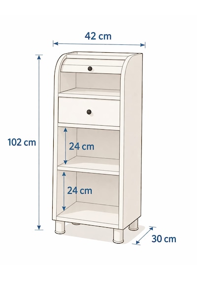 %100 Mdf Çekmeceli Ve Raflı Ekmeklik Dolabı - Kaydırmaz Kulplu Beyaz %100 Mdf Çekmeceli Ve Raflı Ekmeklik Dolabı - Kaydırmaz Kulplu Beyaz