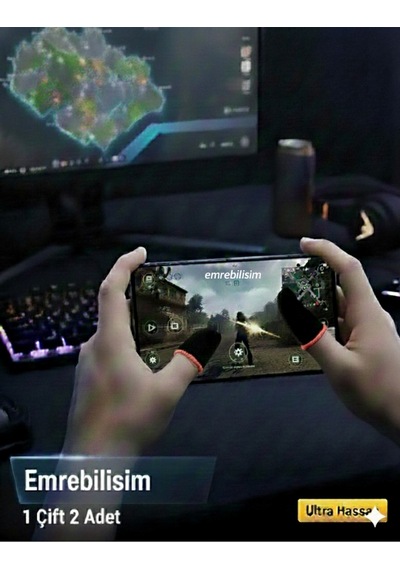 Ultra Hassas Dokunuş Parmak Eldiveni Oyun Parmaklığı Ter Önleyici Iletken Yapı 1çit 2 Adet