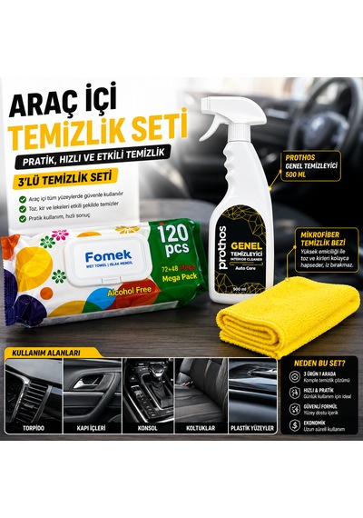 Nya Group 3'lü Oto Iç Temizlik Ve Bakım Seti 1