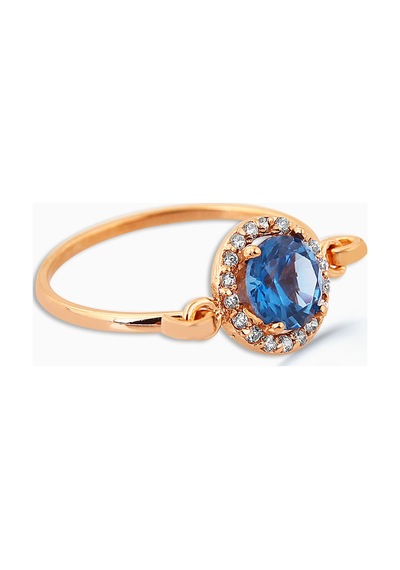 Kuyumcudukkani Mavi Taşlı Elişi Trend Yüzük-10319-r-blu Rose Gold