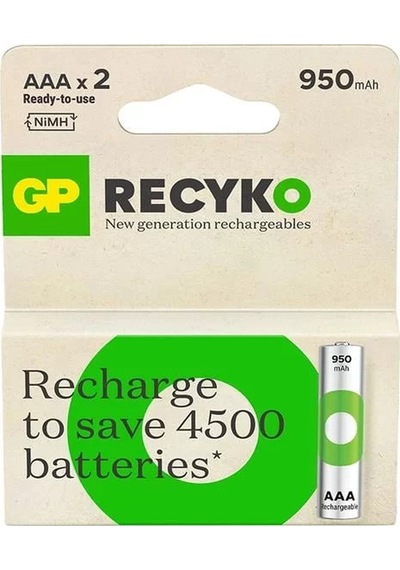 Sh Gp Recyko 950 Mah R03 Aaa Şarjlı 2'li Pil Najmaddin