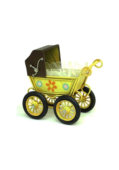 Dekoratif Metal Bebek Arabası Biblo Vintage Hediyelik Arbltgsfgdbmıynı99h
