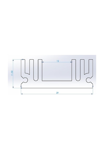 Alüminyum Soğutucu Profil Led Soğutma Profili 29 X 11.5 Mm 487818481