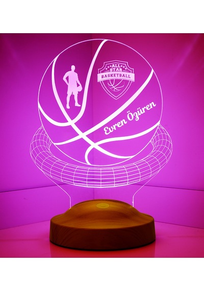 Kişiye Özel 3 Boyutlu Basketbol Led Lamba
