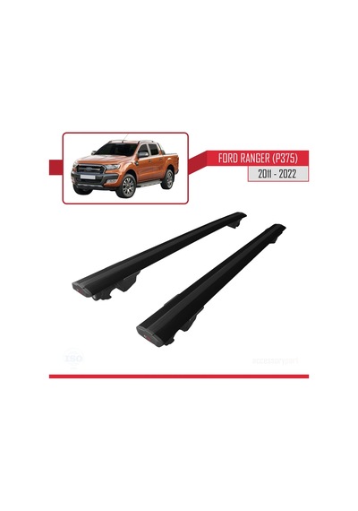 Ford Ranger 2011-2022 Arası İle Uyumlu Hook Model Anahtar Kilitli Ara Atkı Tavan Barı Siyah