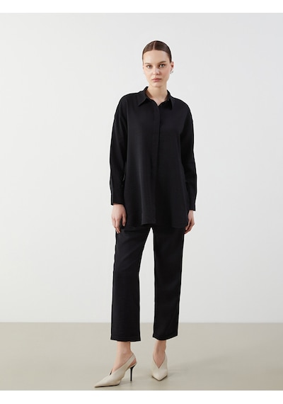 Lcw Modest Siyah Beli Lastikli Kadın Pantolon