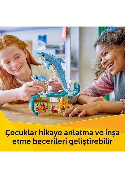LEGO® Creator 3'ü 1 Arada Deniz Hayvanları: Güzel Yunuslar 31385 – 9 yaş ve üzeri çocuklar için Yaratıcı Oyuncak Yapım Seti (542P)