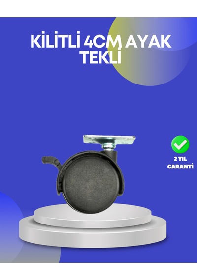 Dolap Ve Raflar İçin 4 Cm Kilitli Tekerlek Tekli Çok Renkli