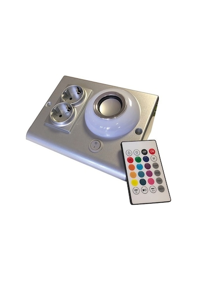 Müzik Çalar Dolap Ve Tezgah Altı Armatür Rgb Ledli Bluetoothlu Kumandalı Gümüş Ve 3 Mt. Kablolu Diğer