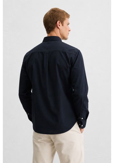 UCLA Tyson Siyah Nakışlı %100 Pamuk Poplin Standard Fit Erkek Gömlek