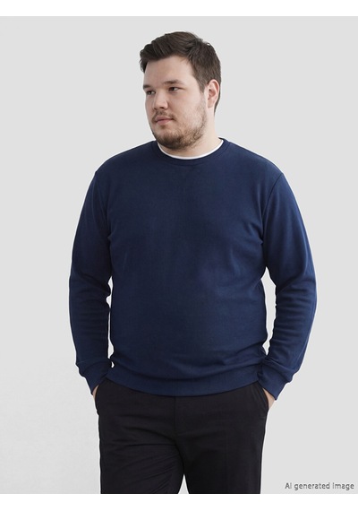 Lcwaıkıkı Classic Lacivert Bisiklet Yaka Erkek Sweatshirt