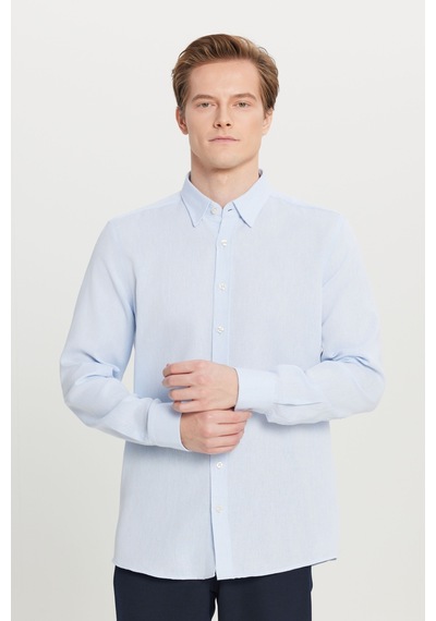 Altınyıldız Classıcs Erkek Acık Mavı %100 Pamuklu Slim Fit Gizli Düğmeli Yaka Armürlü Gömlek Altınyıldız Classıcs Erkek Acık Mavı %100 Pamuklu Slim Fit Gizli Düğmeli Yaka Armürlü Gömlek