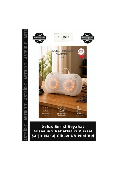 Delux Serisi Seyahat Aksesuarı Rahatlatıcı Kişisel Şarjlı Masaj Cihazı N3 Mini Bej