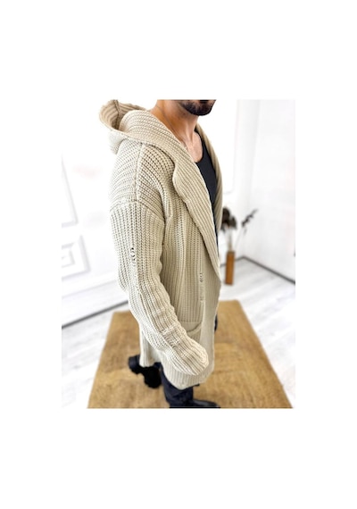 Elku Moda Hırka Kapüşonlu Cepli Naturel Pamuk Lazer Kesim Yırtık Detaylı Örgü Triko Uzun Panço Hırka Krem Elku Moda Hırka Kapüşonlu Cepli Naturel Pamuk Lazer Kesim Yırtık Detaylı Örgü Triko Uzun Panço Hırka Krem
