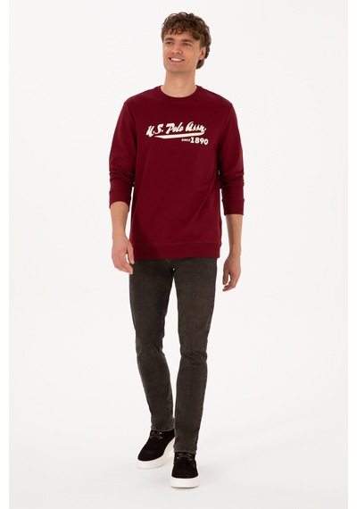 U.S. Polo Assn. Erkek Bisiklet Yaka Regular Fit Bordo İnce Sweatshirt 50316315-VR014 U.S. Polo Assn. Erkek Bisiklet Yaka Regular Fit Bordo İnce Sweatshirt 50316315-VR014