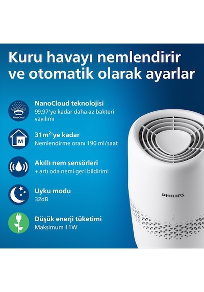 Philips Nemlendirici 2000 Serisi, Hijyenik Nemlendirme,%99,97 Dah