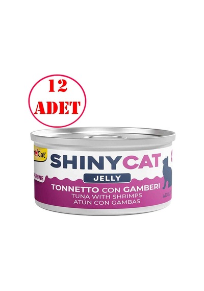 Gimcat Shiny Cat Jel İçinde Ton Balıklı Ve Karidesli Konserve 70 Gr 12 Ad