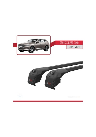 Genesis Gv80 Jx1 2021 Ve Sonrası İle Uyumlu Ace-2 Ara Atkı Tavan Barı Siyah