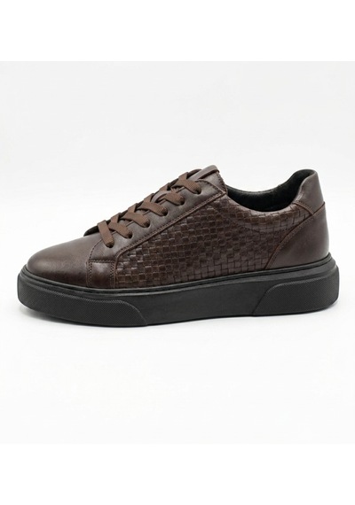 Growish Gd0110 Hakiki Deri Yüksek Taban Modern Örgün Desen Yüksek Eva Taban Sneaker Ayakkabı Koyu Kahverengi Growish Gd0110 Hakiki Deri Yüksek Taban Modern Örgün Desen Yüksek Eva Taban Sneaker Ayakkabı Koyu Kahverengi