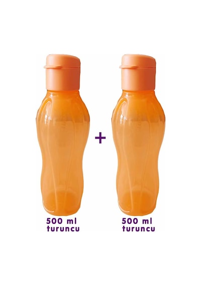 Şişe Suluk Matara 500 Ml Turuncu 2 Li Set Turuncu