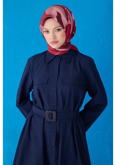 Belli Saf Twill İpek Eşarp 4108d-88 Bordo