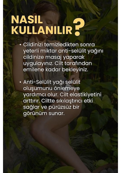 Bade Natural Selülit Yoğun Sıkılaştırıcı ve Pürüzsüzleştirici Doğal Vücut Bakım Yağı 100 ML
