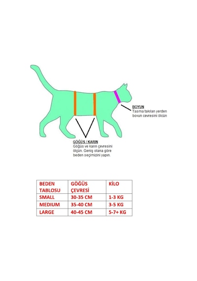 Kedi Köpek Göğüs Tasma Seti Isimli
